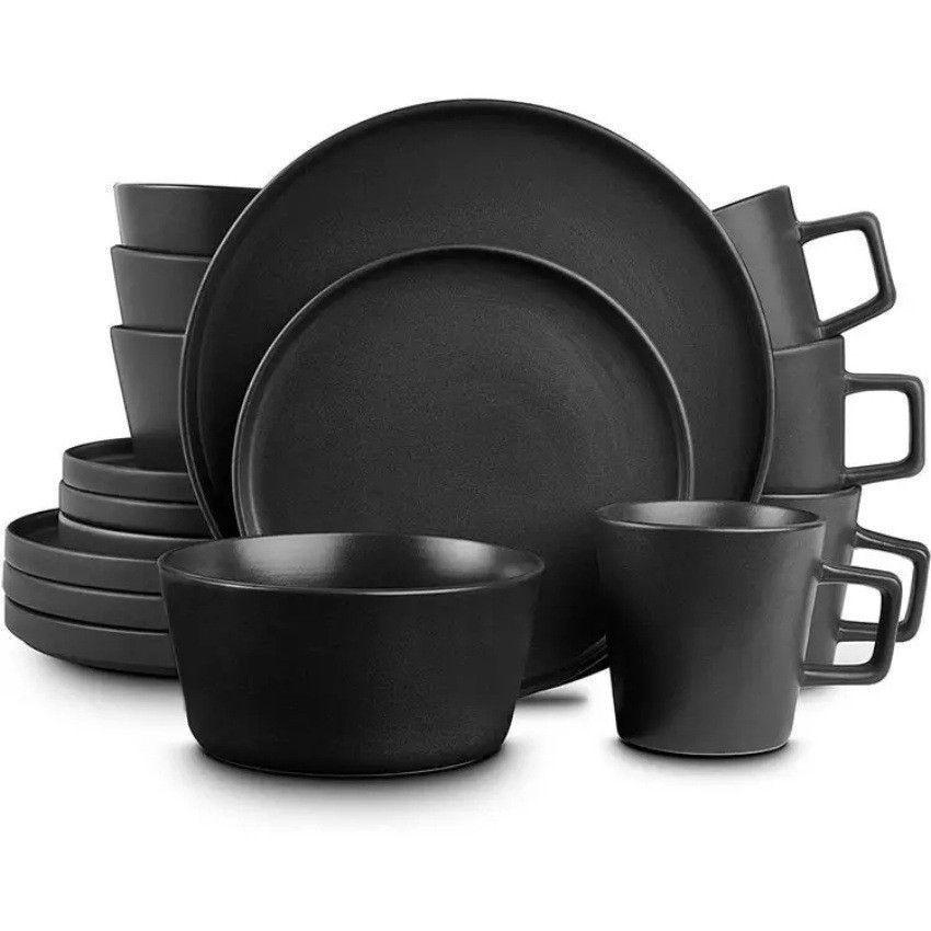 Black Ceramic Dinnerware Set